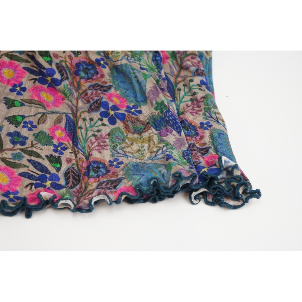 Natural Life T-Shirt Size M Multicolor Floral Lettuce Edge Trim Excellent - Picture 4 of 5